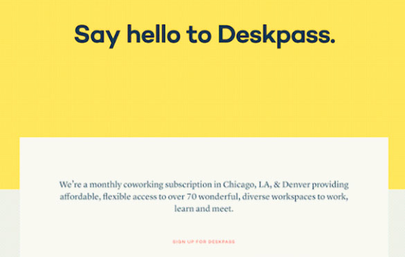 به کارگیری رنگ زرد در سایت Deskpass